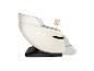 Cremefarbener und schwarzer Massagesessel mit goldenen Details, Seitenansicht