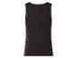 Damen-Tanktop in Schwarz mit Rippstruktur.