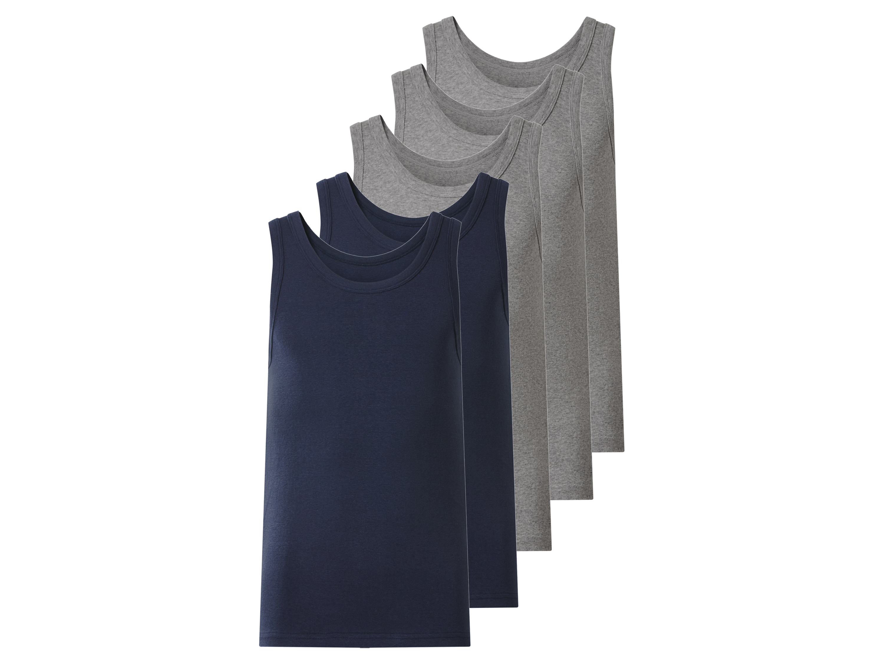 ESMARA KIDS Kinder Unterhemd, 5 Stück (grau/navy, 158/164)