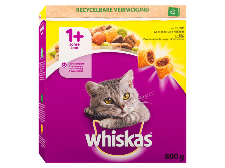 Gehe zu Vollbildansicht: Whiskas Katzentrockenfutter 1+ mit Huhn, 5 x 800 g - Bild 2