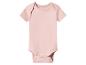 Hellrosa kurzärmeliger Baby-Body mit Druckknöpfen