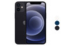 Ein schwarzes Apple iPhone 12 mit Farboptionen.