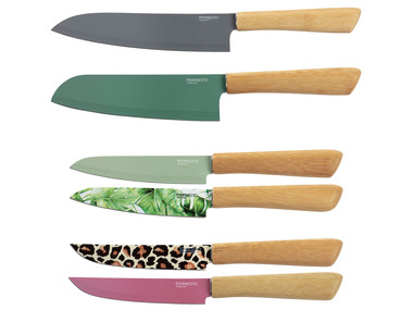 ERNESTO® Edelstahl-Messer, mit Bambus-Griff