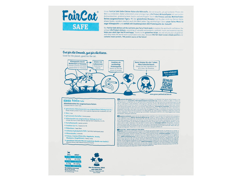 Gehe zu Vollbildansicht: Green Petfood FairCat Katzentrockennahrung Safe, 7,5 kg - Bild 3