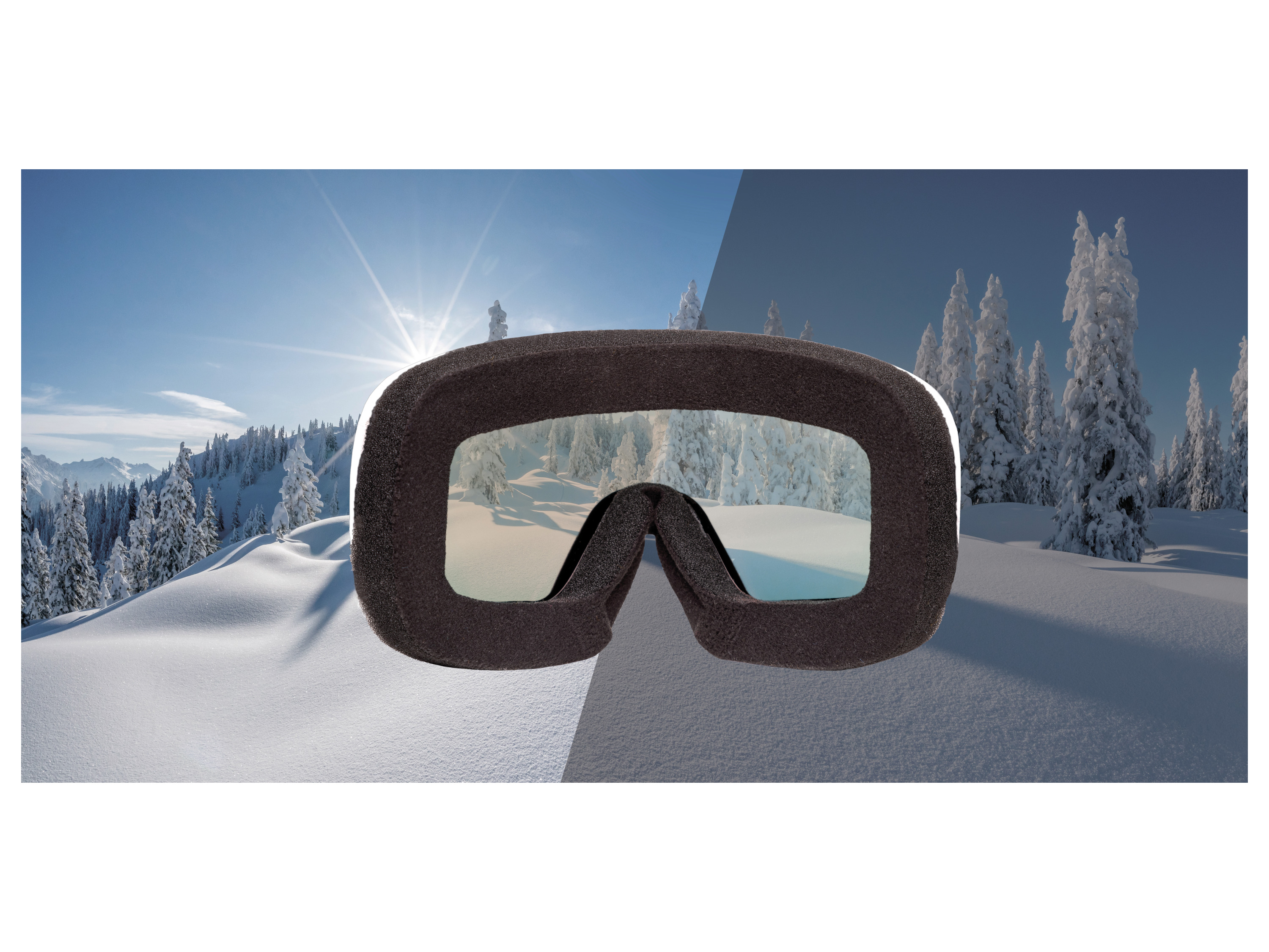 Thumbnail - CRIVIT Damen Herren Ski- und Snowboardbrille, mit selbsttönendem Visier (Weiß)