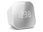 Ein weißer digitaler Wecker mit Spiegel von Philips