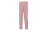 Rosa Kinder-Leggings mit glänzenden Herz-Aufnähern an den Knien.