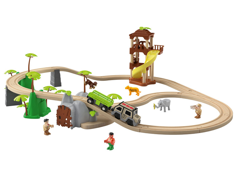 Gehe zu Vollbildansicht: Playtive Eisenbahnset Dschungel / Passagierzug, aus Buchenholz - Bild 12