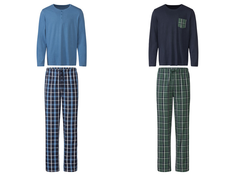 Gehe zu Vollbildansicht: LIVERGY® Herren Pyjama, lang, aus reiner Baumwolle - Bild 1