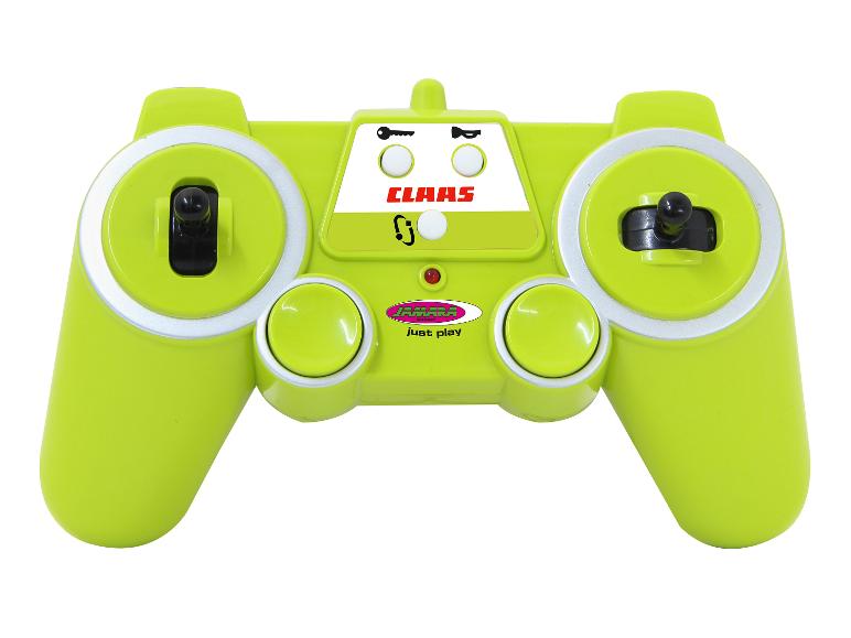 Grüne CLAAS Spielzeug-Fernbedienung.