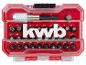 Rotes Bit-Set mit verschiedenen Schraubendreher-Bits und einem Adapter, beschriftet SL3 bis TT40.