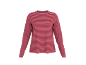 Rosa und rot gestreiftes Langarmshirt auf schwarzem Hintergrund.