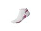 Weißer kurzer Sportsocken mit fuchsiafarbenen Details.