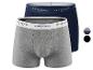 Herren-Boxershorts im Doppelpack in Grau und Dunkelblau mit weißem Bund