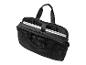 Schwarze Laptoptasche mit Laptop darin