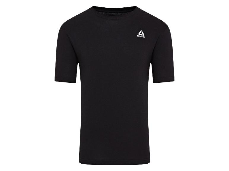 Ein schwarzes T-Shirt mit kurzen Ärmeln von Reebok.