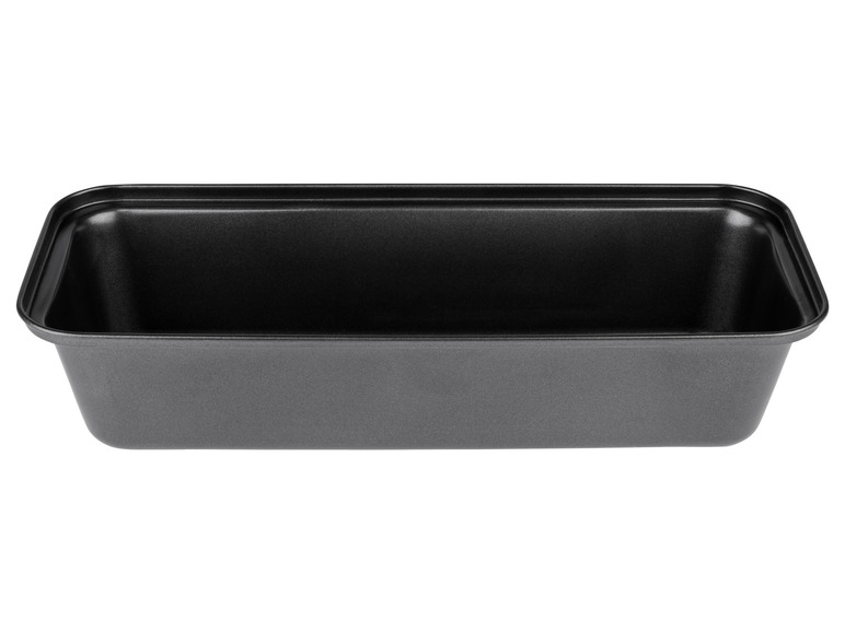 Eine schwarze Kuchenform zum Backen von Brot oder Kuchen.