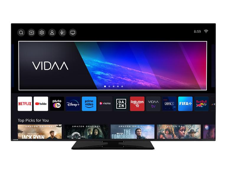 VIDAA Smart TV mit Netflix, Prime Video und Disney+ Apps.