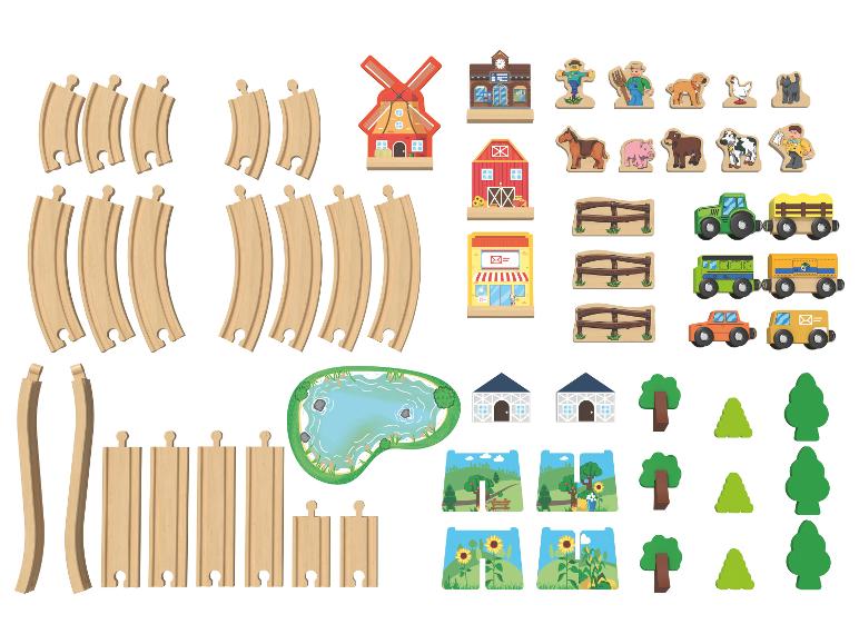 Holzeisenbahn-Set »Farm / Dinosaurier«