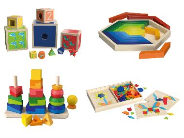 LUPILU® Regenbogen-Stapelwürfel / Regenbogen-Legespiel / Regenbogen-Stecktürme / Mosaik-Spiel