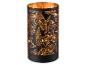 Schwarze dekorative LED-Lampe mit goldenem Blattmotiv
