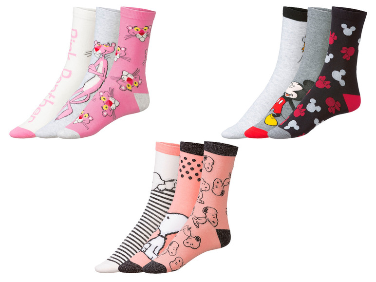 Gehe zu Vollbildansicht: Damen Socken, 3 Stück, mit Baumwolle - Bild 1