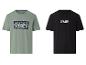 Zwei kurzärmelige T-Shirts: ein grünes mit der Aufschrift „WORLDWIDE JACK & JONES Essentials SINCE 1990“ und ein schwarzes mit der Aufschrift „JACK & JONES“.