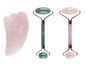 Zwei Jade-Roller und ein Rosenquarz Gua Sha von Cien Beauty.