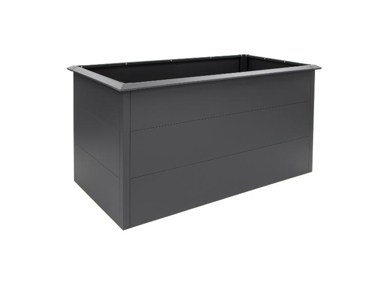 Rechteckiger anthrazitfarbener Gartenpflanzkübel