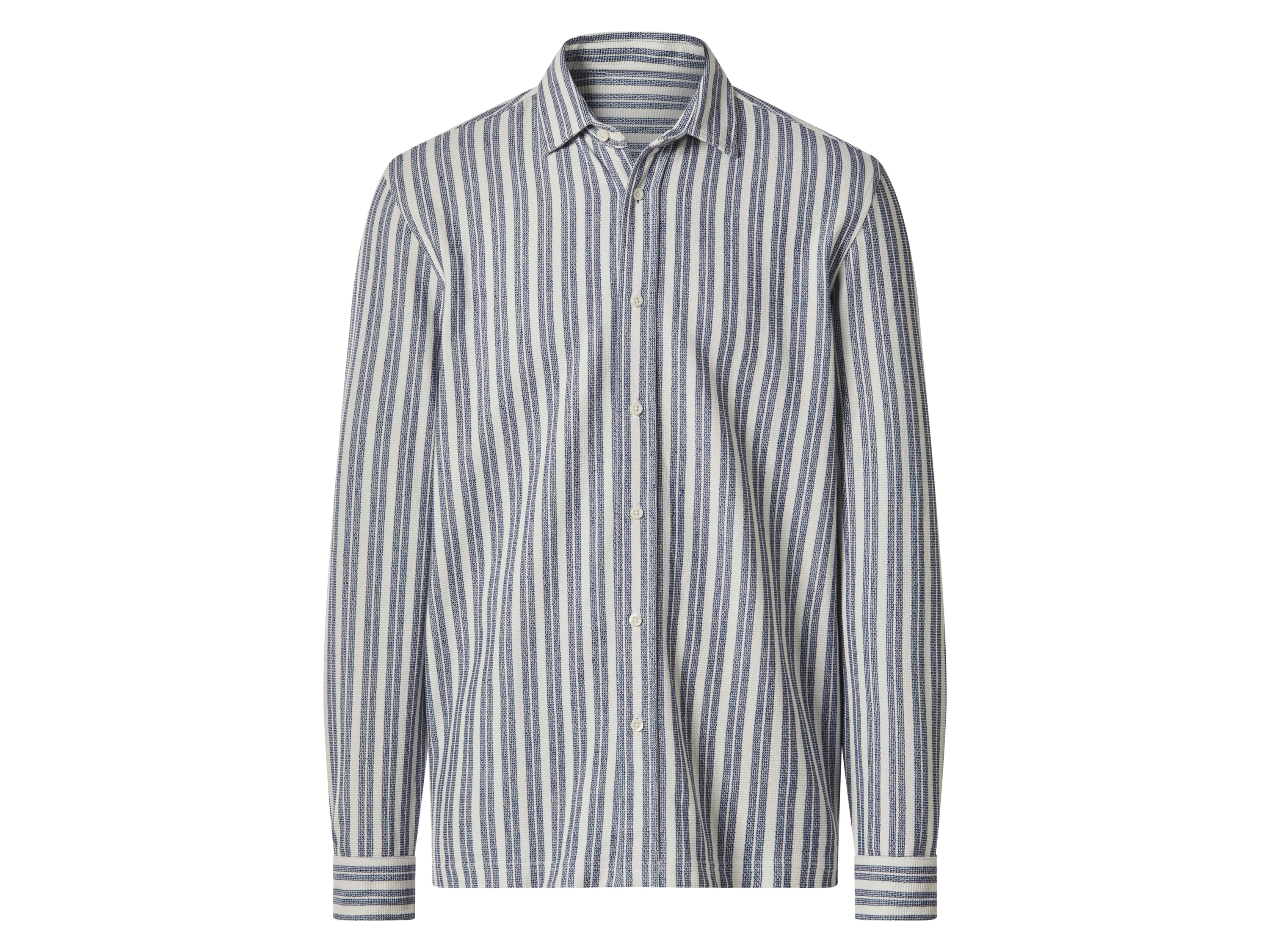 ESMARA MEN Herren Freizeithemd (weiß/blau, M (39/40))