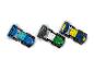 Drei Lego Speed Champions Rennwagen, darunter Alpine und Aston Martin.