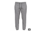 Graue Herren-Jogginghose mit schwarzem Kordelzug und Logo am Oberschenkel.