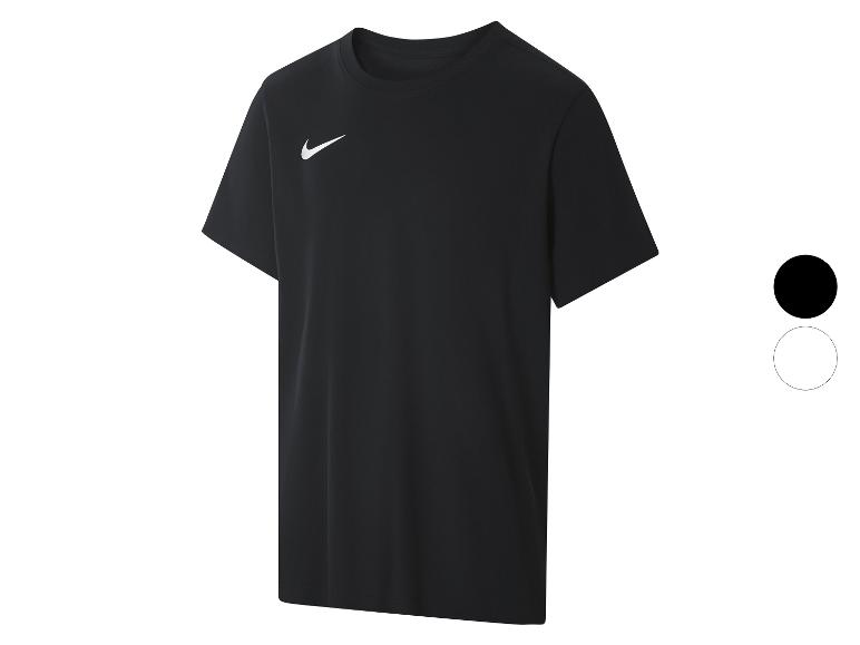 Schwarzes Kurzarm-T-Shirt mit weißem Logo auf der Brust, mit Farboptionen.