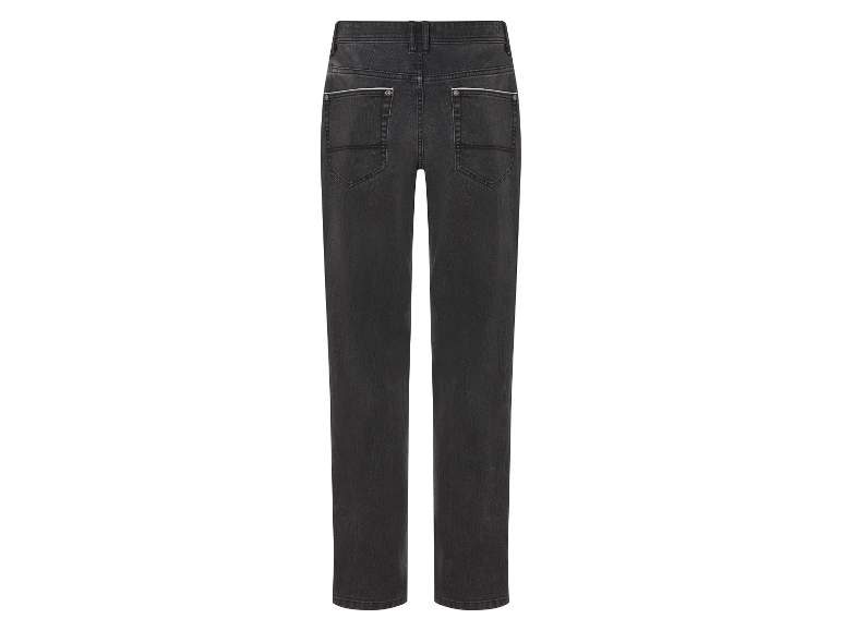 Dunkelgraue Jeans, Rückansicht.