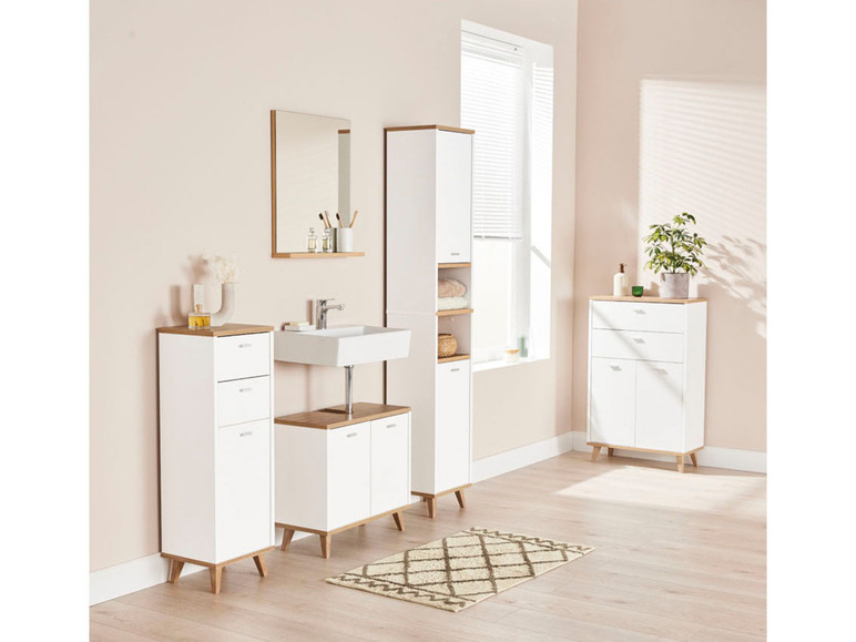 LIVARNO home Waschbeckenunterschrank »Corfu«, modernes Siphonausschnitt, Design mit