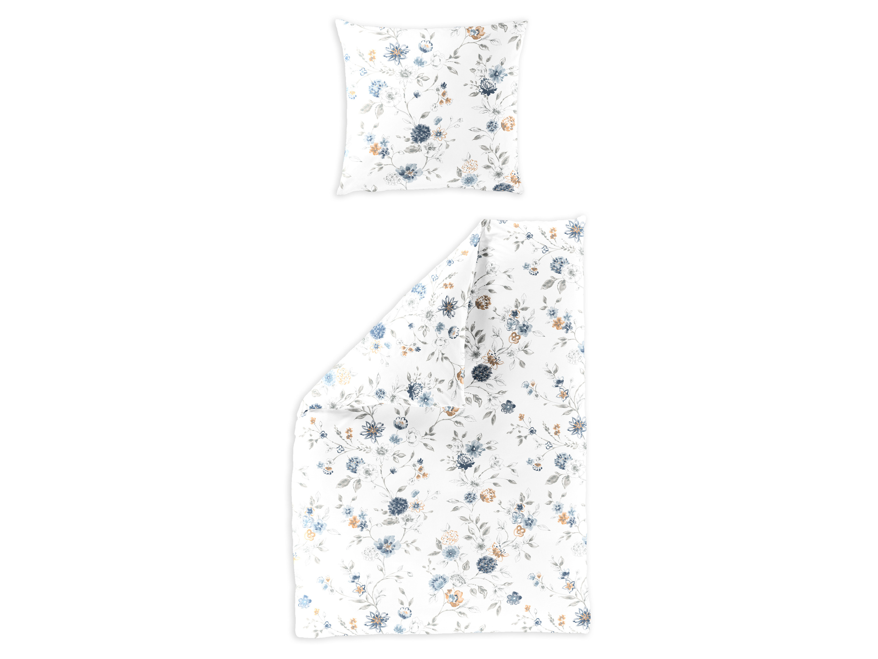 Bierbaum Bettwäsche Blumenprint Basic (Weiß, 155 x 220 cm) | 04009023391696