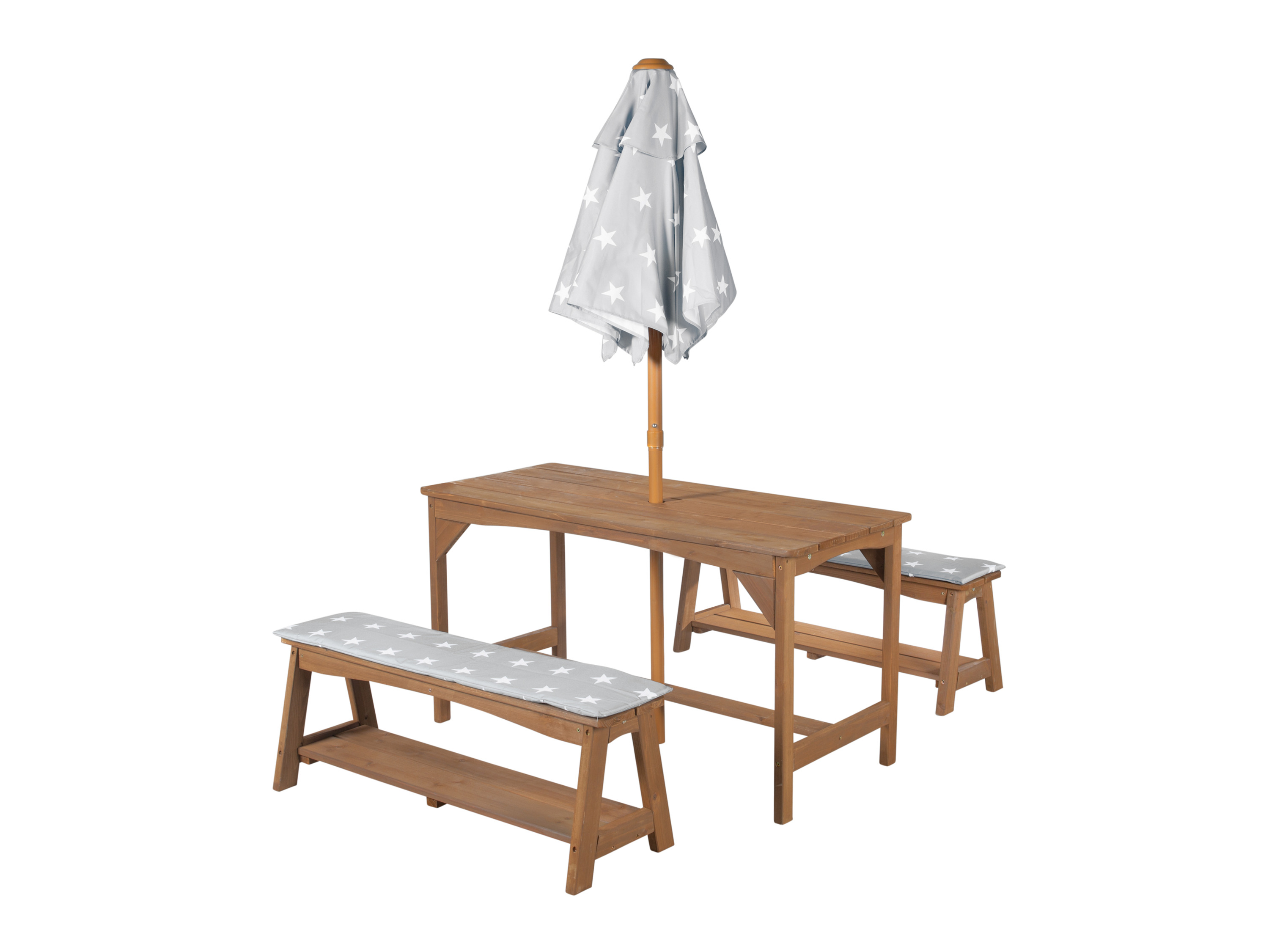 Thumbnail - roba Kindersitzgruppe mit Sitzauflage und Schirm (teakholz farben)