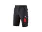Schwarze Arbeitsshorts mit roten Details und Seitentaschen.