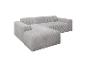 Hellgraues, modulares Sofa aus Cord-Samt.