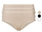 Drei Paar beige Baumwoll-Slips.