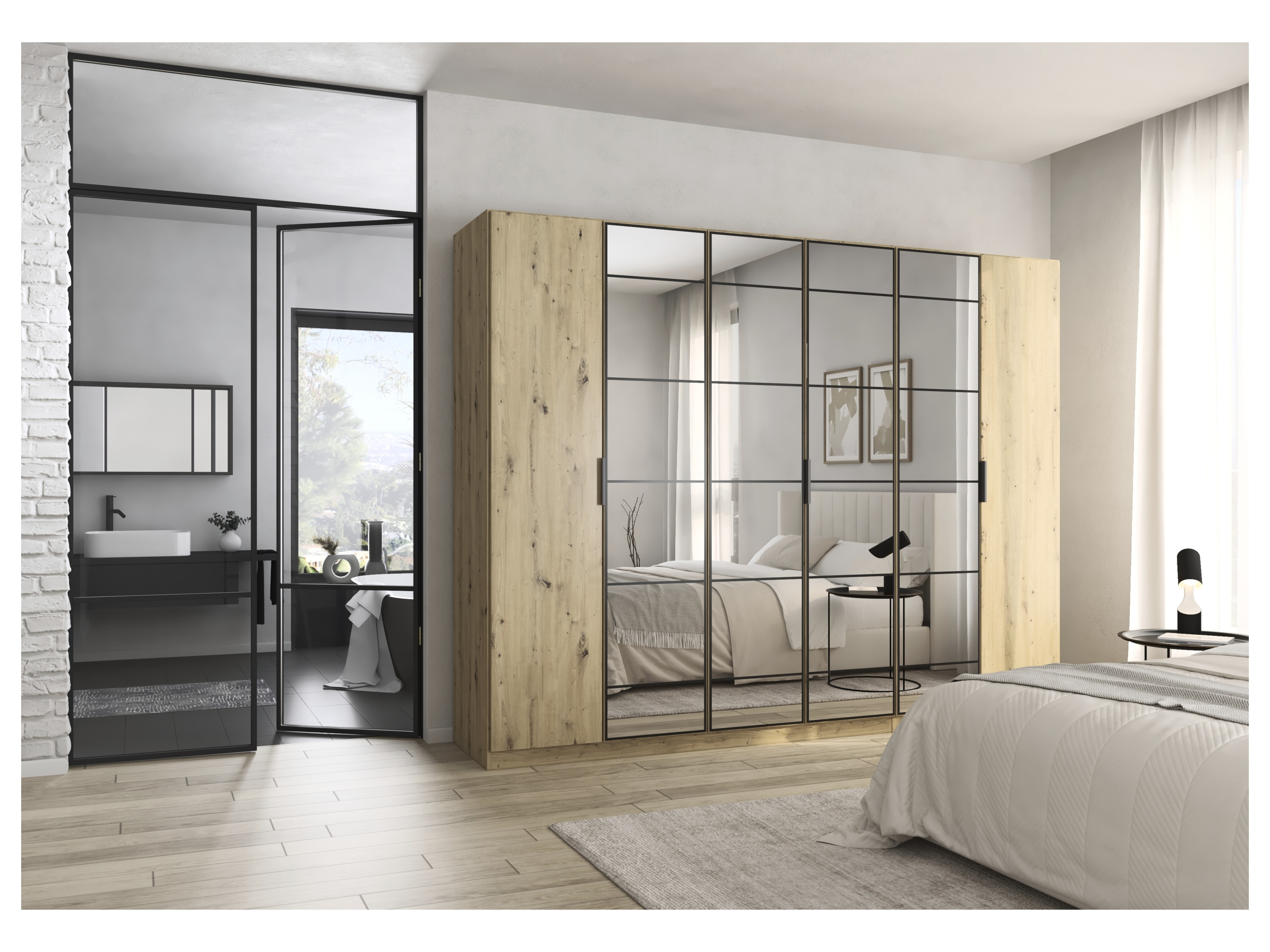 RAUCH ORANGE Acero Drehtürenschrank (Eiche Artisan, Breite 271 cm / Höhe 210 cm) – Bild 2 von 4