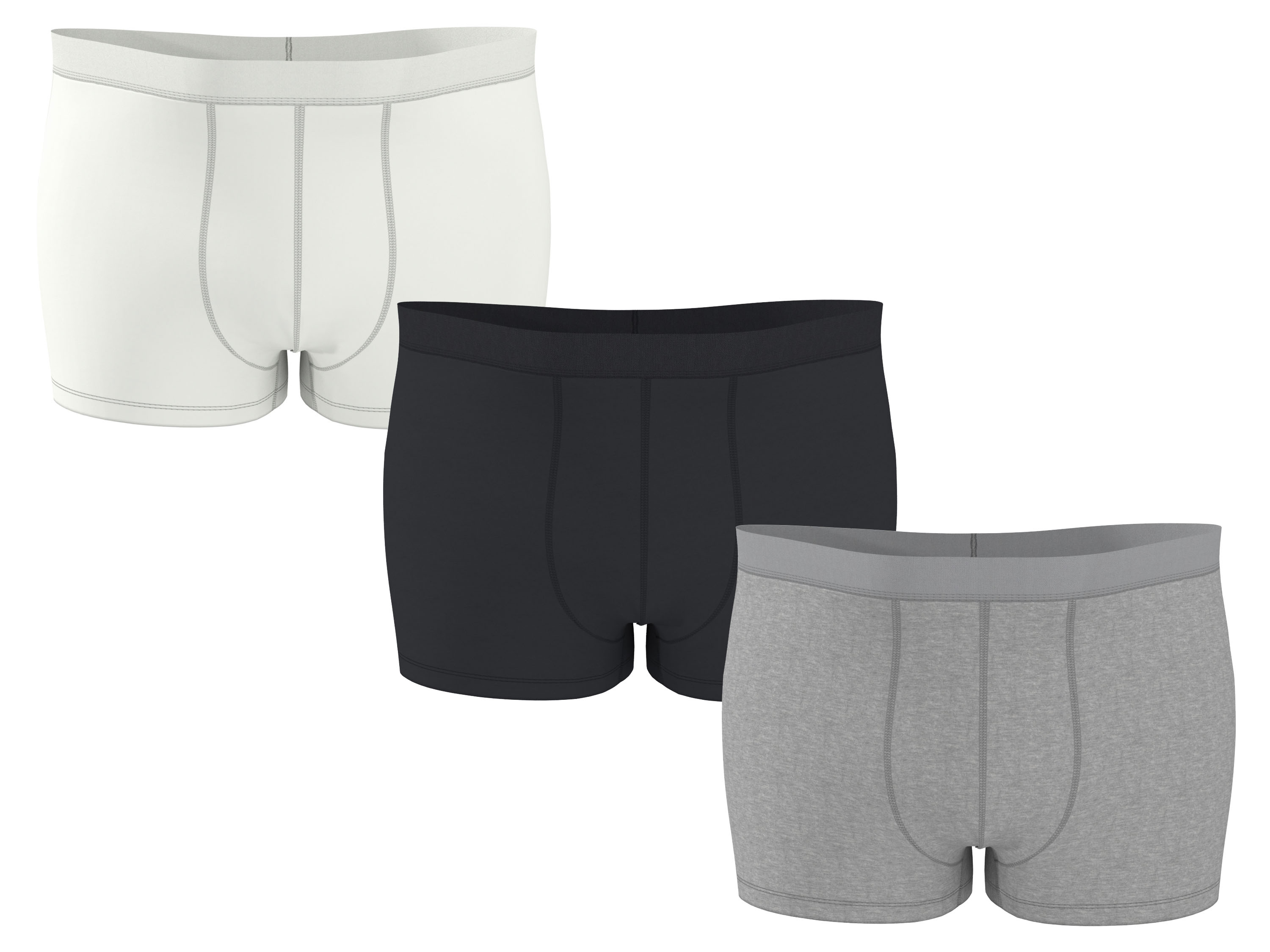 ESMARA MEN Herren Boxer, 3 Stück (schwarz/grau/weiß, 8/XXL)
