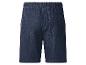 Dunkelblaue Jeans-Shorts mit elastischem Bund und Gesäßtasche.