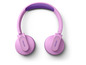 Rosa Philips Kopfhörer mit lila Akzenten.