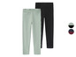 Zwei Leggings, eine in Mintgrün und eine in Schwarz.
