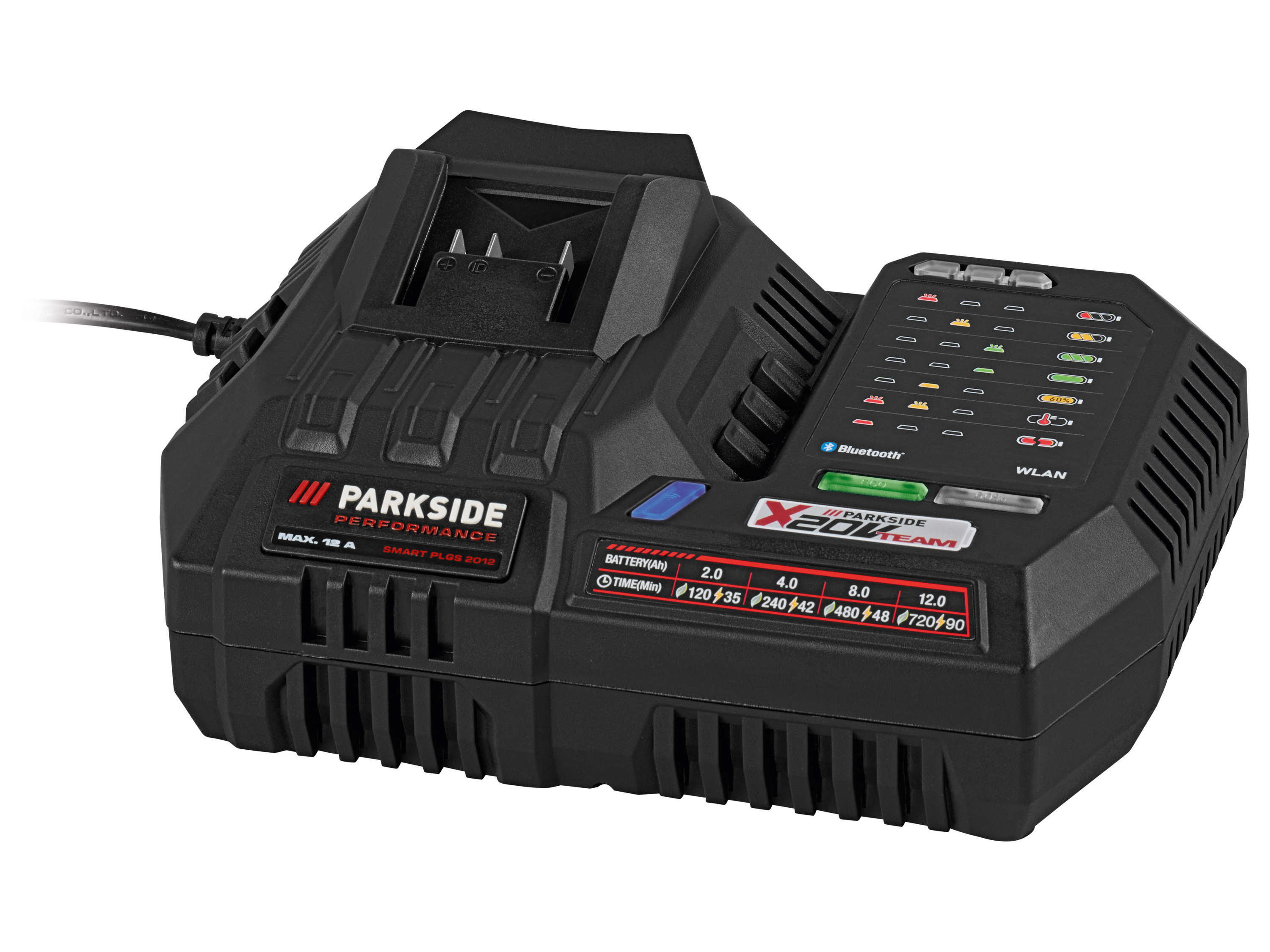 PARKSIDE PERFORMANCE® 20 V / 12 A Smart-Akku-Ladegerät »PLGS 2012 A1«, ohne Akku
