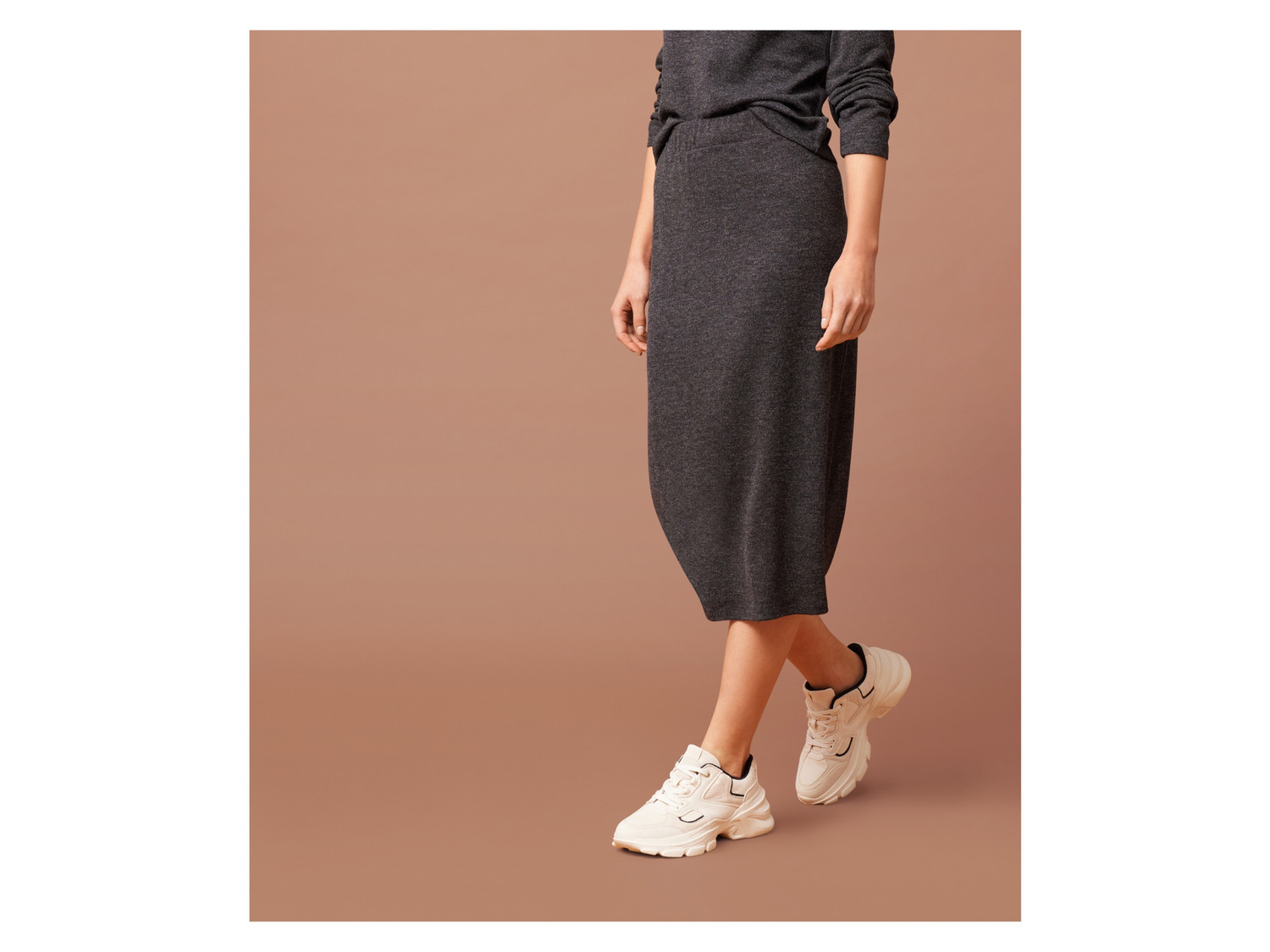 Esmara Damen Midi Rock Mit Hoher Leibhohe