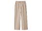 Beige weite Hose mit hohem Bund und Bundfalten.