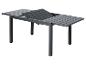 Ausziehbarer Gartentisch mit dunkelgrauer Platte und Metallrahmen