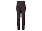 Damen-Leggings in Auberginenfarbe mit vorderen Nähten.